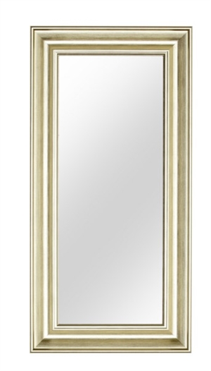 Sølv spejl 5401 facetslebet 40x80cm ramme 7,5cm varm sølv nuance - Se flere Sølv Spejle